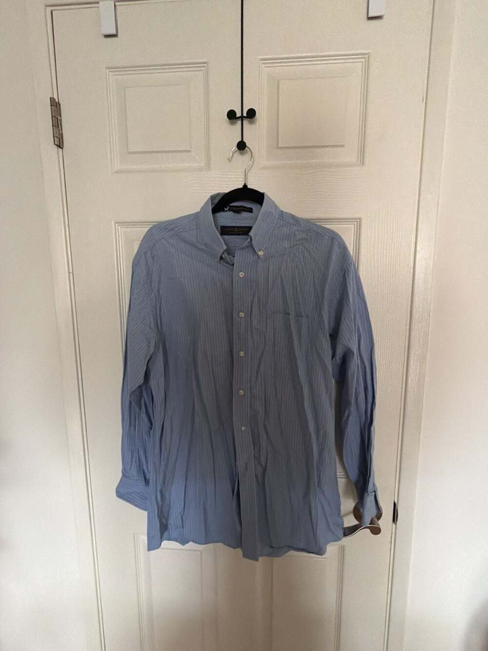 Tommy Hilfiger Blue Striped Long Sleeve Button Down Dress Shirt